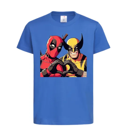 Детская футболка Wolverine and deadpool Ярко-синий фото