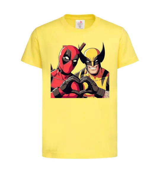 Детская футболка Wolverine and deadpool Лимонный фото