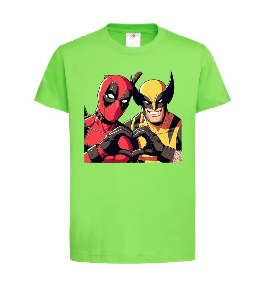 Детская футболка Wolverine and deadpool Лаймовый фото