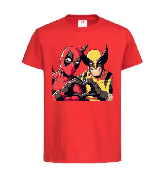 Детская футболка Wolverine and deadpool Красный фото