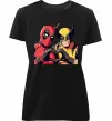 Жіноча преміум футболка Wolverine and deadpool Чорний фото