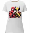Жіноча преміум футболка Wolverine and deadpool Білий фото