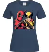 Жіноча футболка Wolverine and deadpool Темно-синій фото