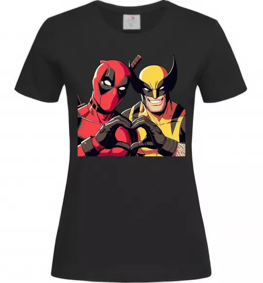 Жіноча футболка Wolverine and deadpool Чорний фото