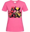 Жіноча футболка Wolverine and deadpool Яскраво-рожевий фото
