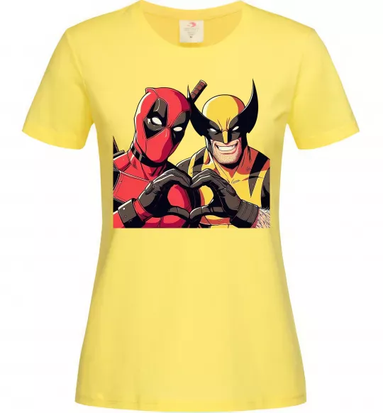 Жіноча футболка Wolverine and deadpool Лимонний фото