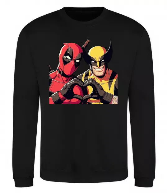 Світшот Wolverine and deadpool Чорний фото