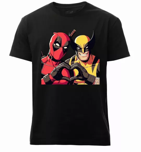 Чоловіча преміум футболка Wolverine and deadpool Чорний фото