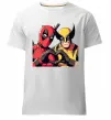 Чоловіча преміум футболка Wolverine and deadpool Білий фото