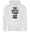 Мужская толстовка (худи) The show must go on Серый меланж фото