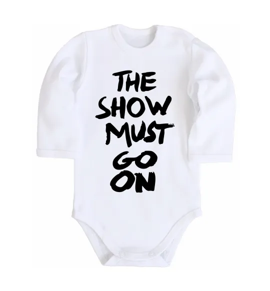 Дитячий бодік The show must go on Білий фото