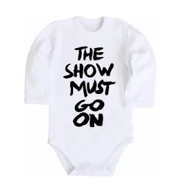 Дитячий бодік The show must go on Білий фото