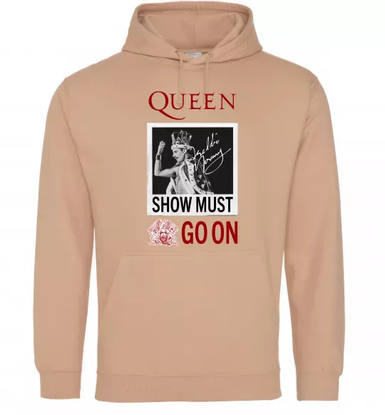 Мужская толстовка (худи) Queen Show must go on Песочный фото
