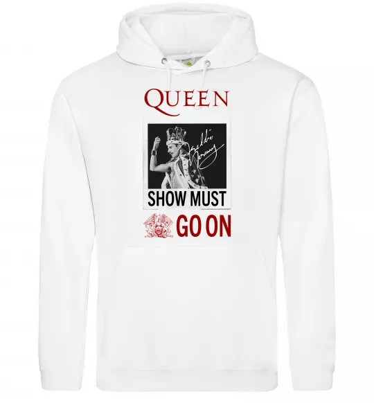 Жіноча толстовка (худі) Queen Show must go on Білий фото