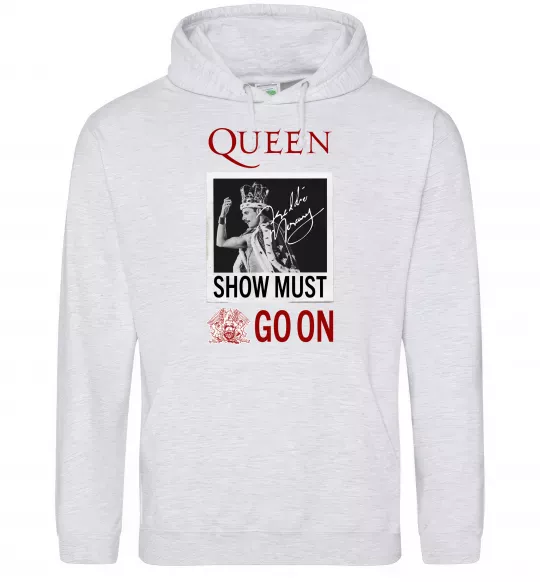 Жіноча толстовка (худі) Queen Show must go on Сірий меланж фото