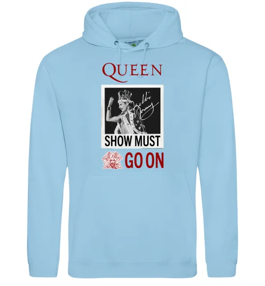 Женская толстовка (худи) Queen Show must go on Голубой фото