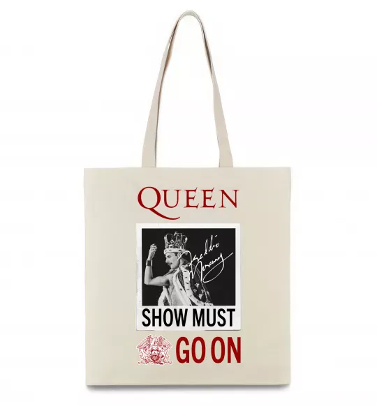 Еко-сумка Queen Show must go on Бежевий фото