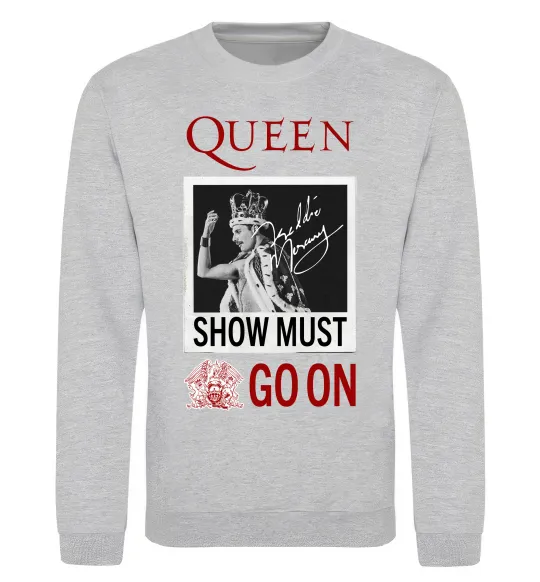Свитшот Queen Show must go on Серый меланж фото