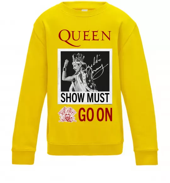 Детский Свитшот Queen Show must go on Солнечно желтый фото