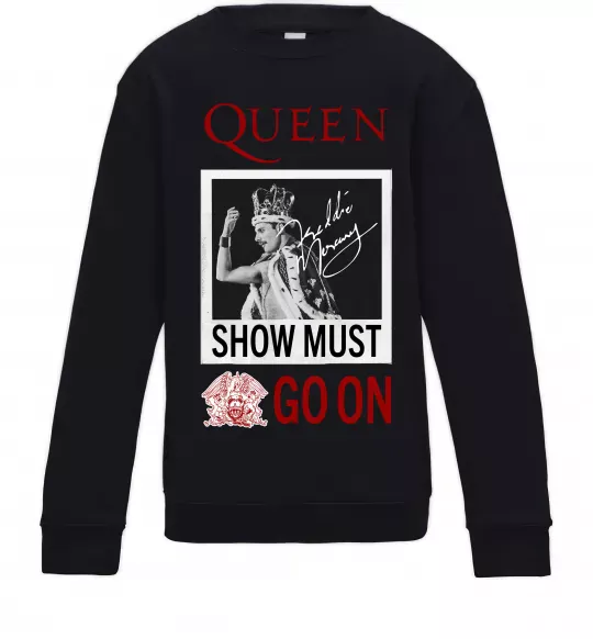 Детский Свитшот Queen Show must go on Черный фото