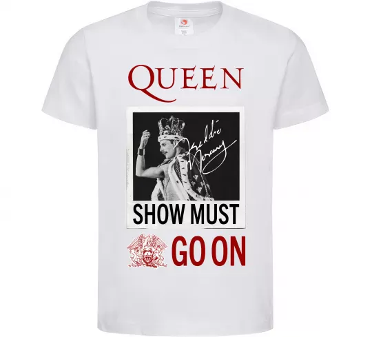 Детская футболка Queen Show must go on Белый фото