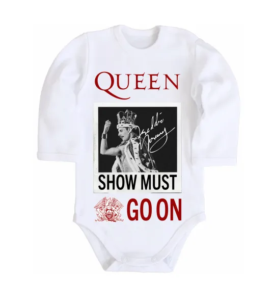 Детский боди Queen Show must go on Белый фото