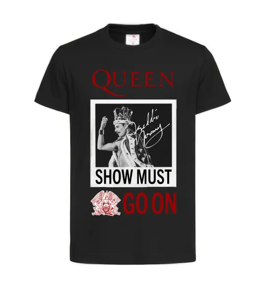 Дитяча футболка Queen Show must go on Чорний фото