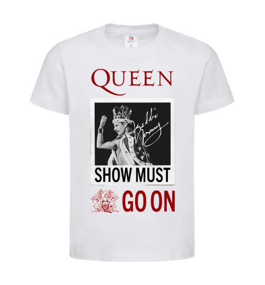 Дитяча футболка Queen Show must go on Білий фото