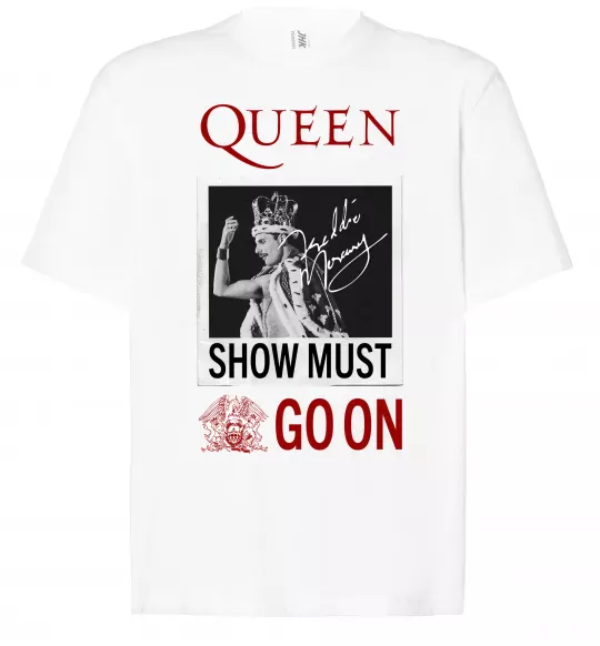 Футболка Оверсайз Queen Show must go on Белый фото