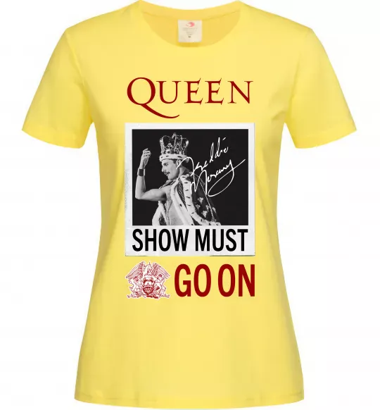 Жіноча футболка Queen Show must go on Лимонний фото