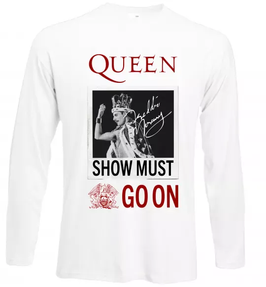 Лонгслів Queen Show must go on Білий фото