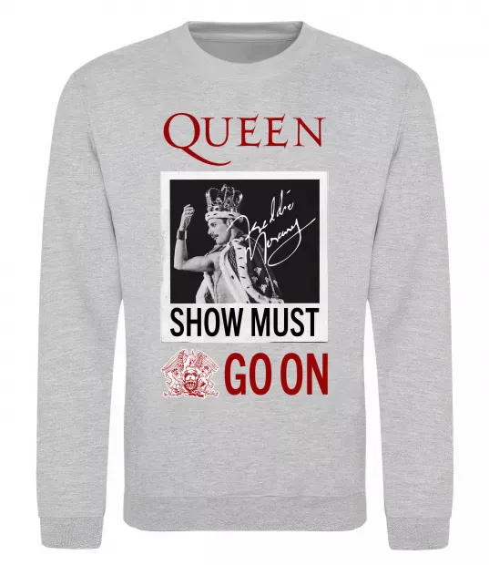 Свитшот Queen Show must go on Серый меланж фото