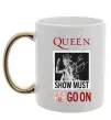 Чашка з кольоровою ручкою Queen Show must go on Золото фото