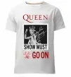 Мужская премиум футболка Queen Show must go on Белый фото