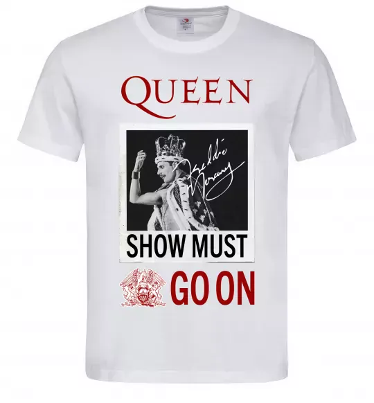 Мужская футболка Queen Show must go on Белый фото