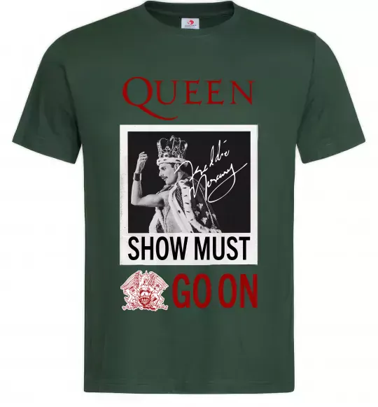 Мужская футболка Queen Show must go on Темно-зеленый фото