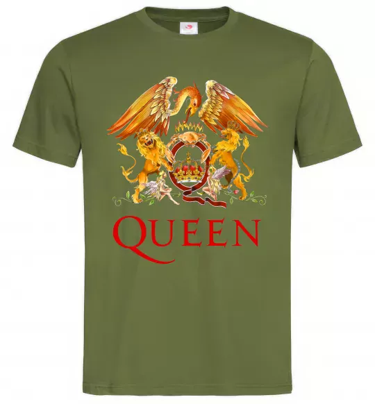 Мужская футболка Queen logo Оливковый фото
