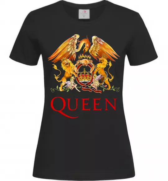 Женская футболка Queen logo Черный фото