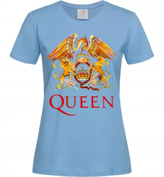 Женская футболка Queen logo Голубой фото