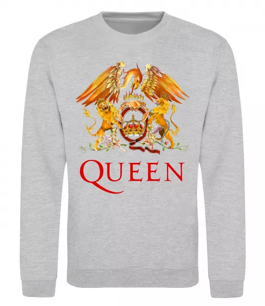 Свитшот Queen logo Серый меланж фото