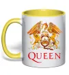 Чашка с цветной ручкой Queen logo Солнечно желтый фото