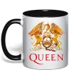 Чашка с цветной ручкой Queen logo Черный фото