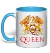 Чашка с цветной ручкой Queen logo Голубой фото