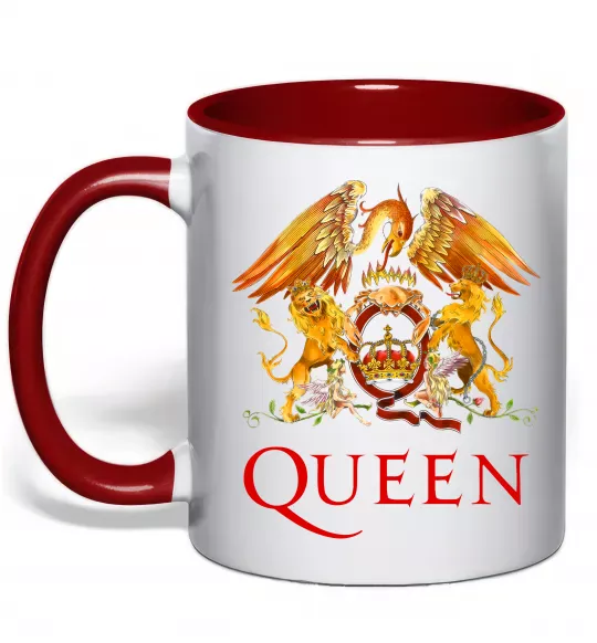 Чашка с цветной ручкой Queen logo Красный фото
