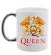Чашка с цветной ручкой Queen logo Серебро фото