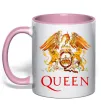 Чашка с цветной ручкой Queen logo Нежно розовый фото