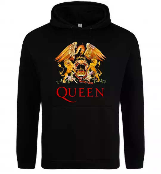 Мужская толстовка (худи) Queen logo Черный фото