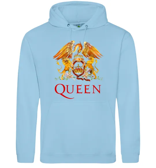 Мужская толстовка (худи) Queen logo Голубой фото