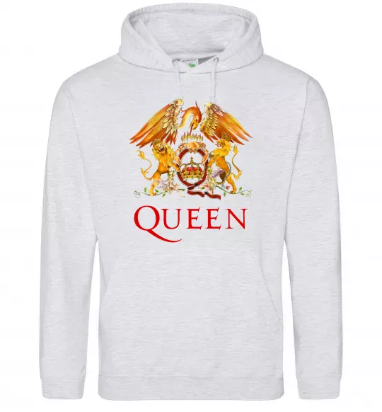 Женская толстовка (худи) Queen logo Серый меланж фото