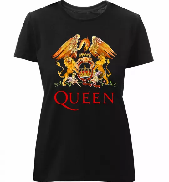 Жіноча преміум футболка Queen logo Чорний фото